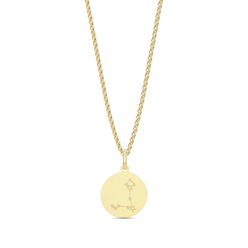 Yellow Gold Zodiac constellation pisces Pendant Necklaces