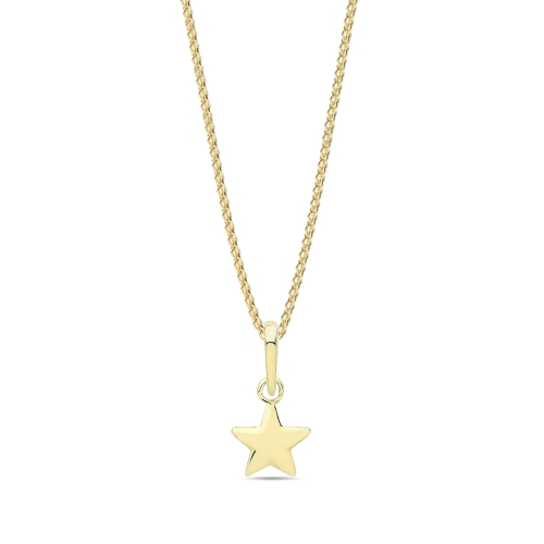 Yellow Gold Star Pendant Necklaces
