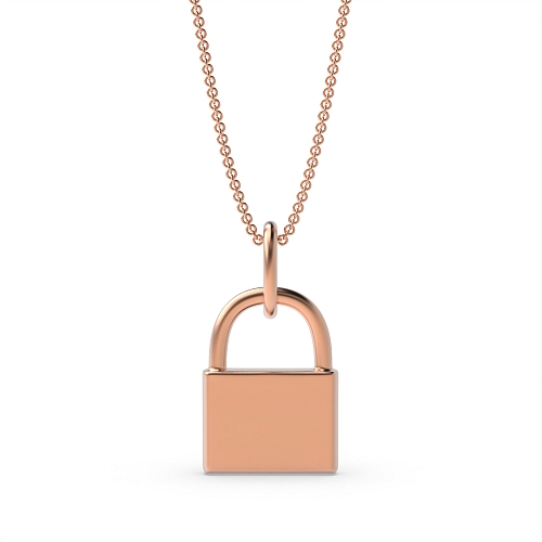 Rose Gold Lock Designer Pendant Necklaces