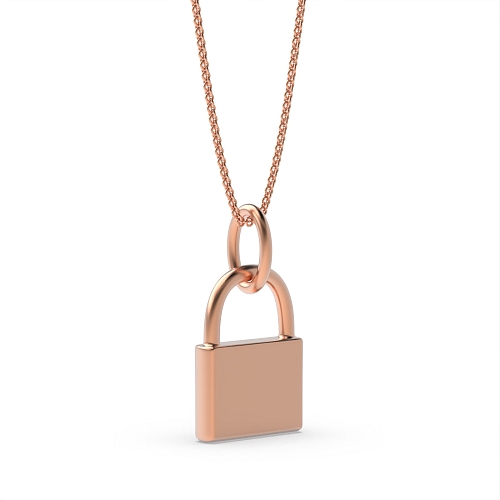 Rose Gold Lock Designer Pendant Necklaces