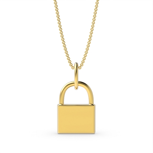 Yellow Gold Lock Designer Pendant Necklaces