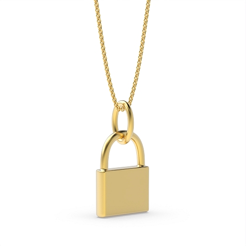 Yellow Gold Lock Designer Pendant Necklaces