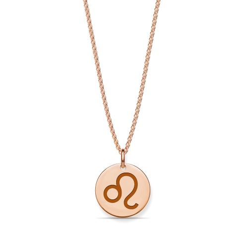 Round Rose Gold Naturally Mined Diamond Personalise Pendant Necklaces