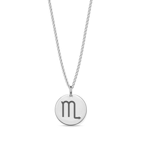 Round White Gold Naturally Mined Diamond Personalise Pendant Necklaces