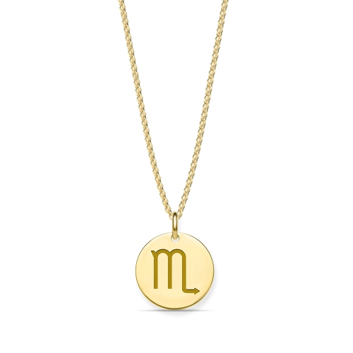 Yellow Gold Scorpio zodiac Pendant Necklaces