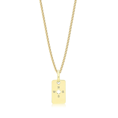 Round Yellow Gold Naturally Mined Diamond Personalise Pendant Necklaces