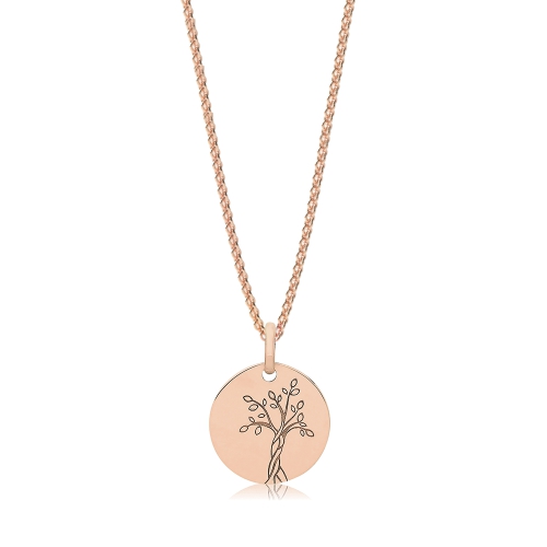 plain metal engraved tree of life pendant