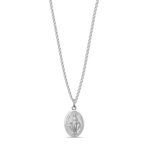 Plain oval shaped miracilous Pendant Necklaces