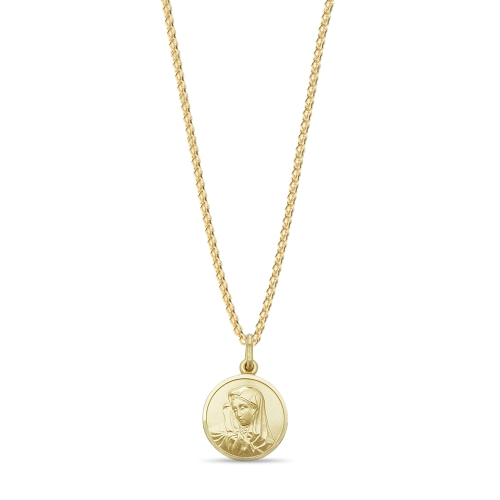 Yellow Gold Virgin mary Pendant Necklaces