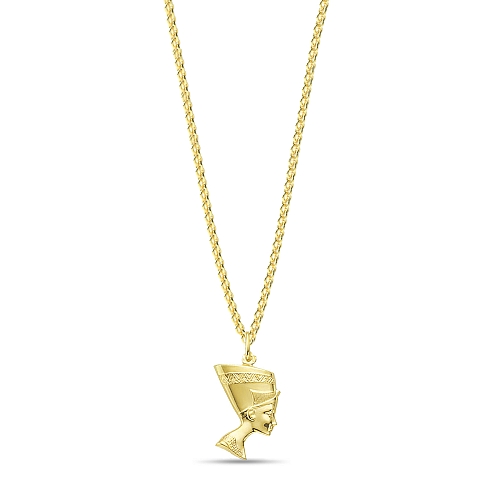 Yellow Gold Nefertiti Pendant Necklaces