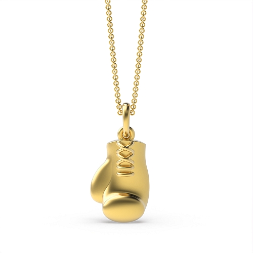 Yellow Gold Boxing glove Pendant Necklaces