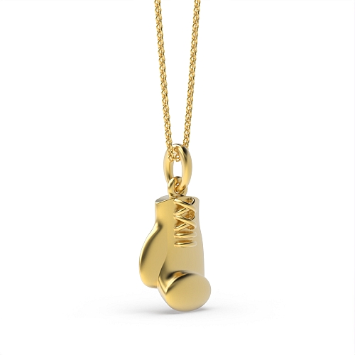 Yellow Gold Boxing glove Pendant Necklaces