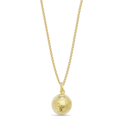 Yellow Gold Football Pendant Necklaces