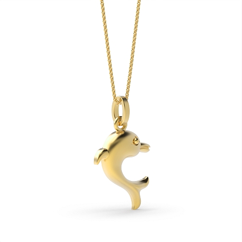 Yellow Gold Dolphin Pendant Necklaces
