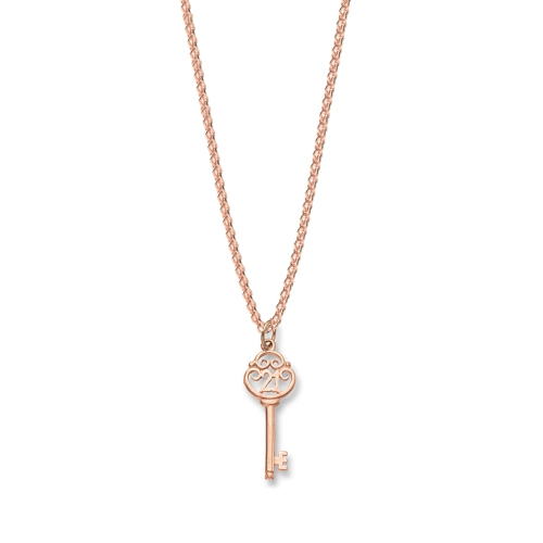 Rose Gold 21st Birthday Key Personalise Pendant Necklace