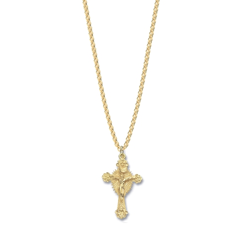 Yellow Gold Crucifix Pendant Necklaces