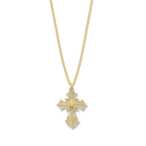 Yellow Gold Filigree Pendant Necklaces