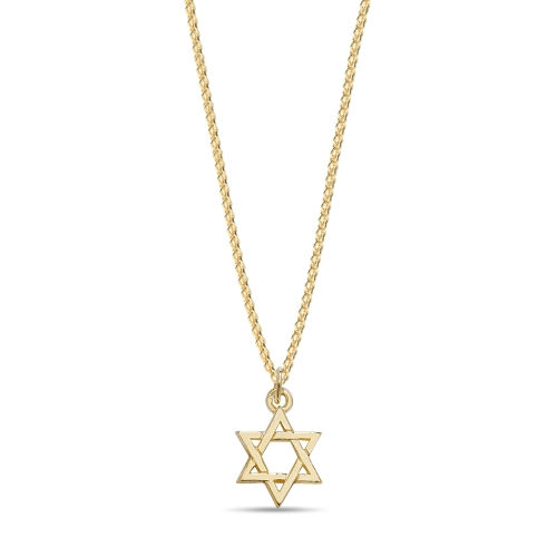 Yellow Gold Star of david Pendant Necklaces