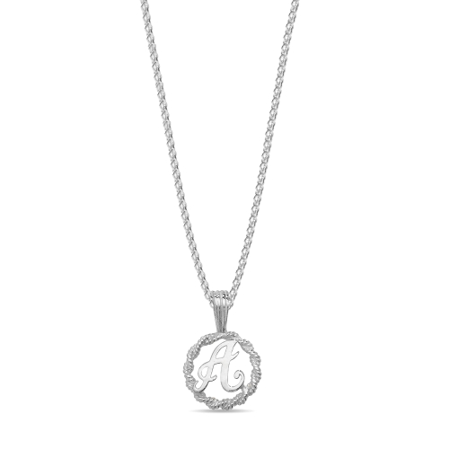 Silver Twisted rope a Pendant Necklaces