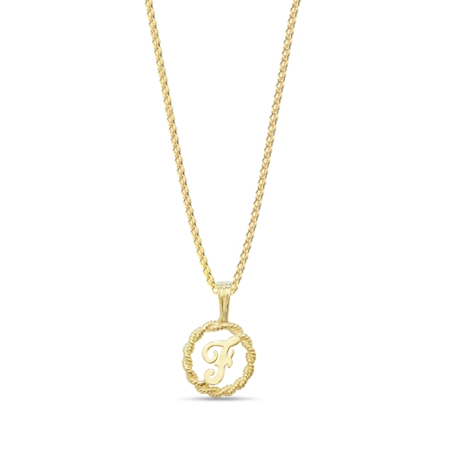 Yellow Gold Twisted rope f Pendant Necklaces