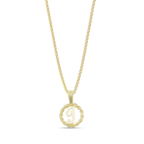 Yellow Gold Twisted rope i Pendant Necklaces