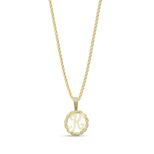 Yellow Gold Twisted rope k Pendant Necklaces