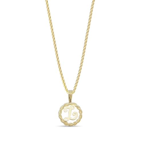 Yellow Gold Twisted rope l Pendant Necklaces