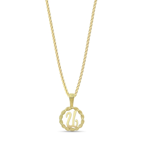 Yellow Gold Twisted rope u Pendant Necklaces