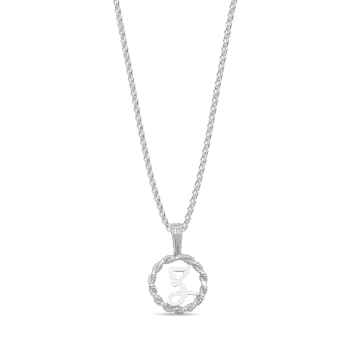 Silver Plain round disc letter z Pendant Necklaces