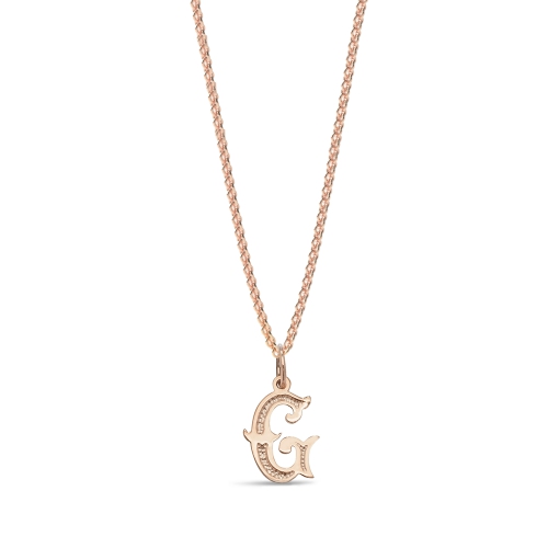 Rose Gold Plain fancy g Initial Pendant Necklaces