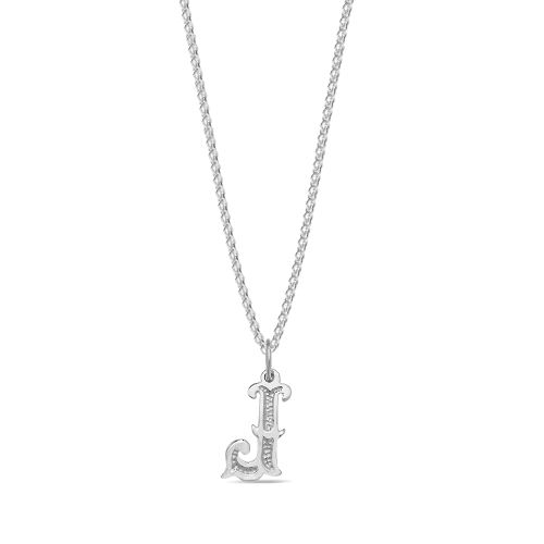 Silver Plain fancy j Pendant Necklaces