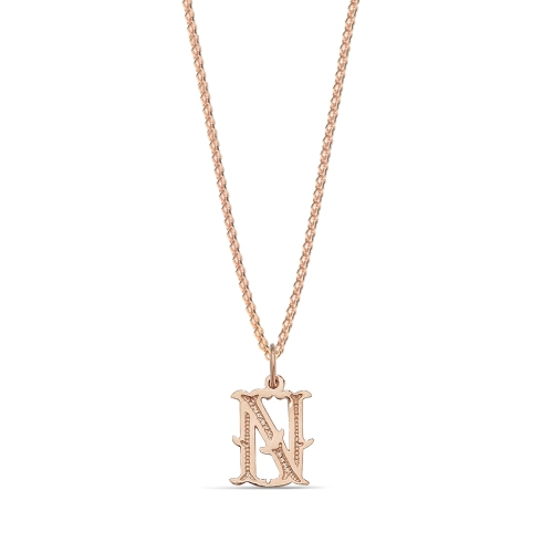 Rose Gold Plain fancy n Initial Pendant Necklaces