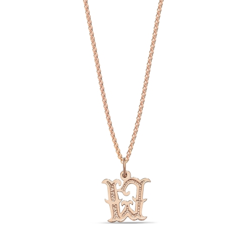 Rose Gold Plain fancy w Initial Pendant Necklaces