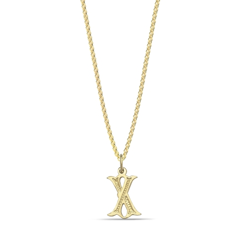 Yellow Gold Glintstream Initial Pendant Necklaces