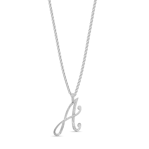 Silver Plain curvy a Pendant Necklaces