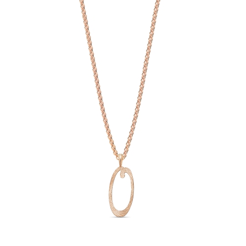 Rose Gold Plain curvy o Initial Pendant Necklaces