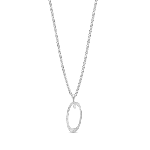 Platinum Plain curvy o Initial Pendant Necklaces