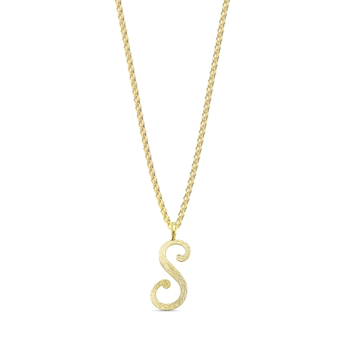 Yellow Gold Eternalflow Initial Pendant Necklaces