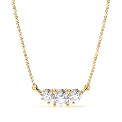 4 Prong Round Yellow Gold Designer Pendant Necklaces