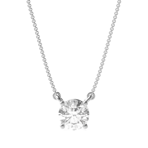 5 carat  4 Prong Round Designer shimmer Lab Grown Diamond Pendant Necklaces