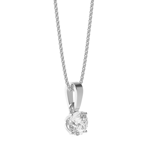 4 Prong Round Designer Radiance Solitaire Pendant Necklace