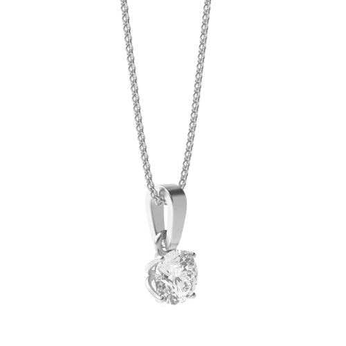 5 carat  4 Prong Round Designer radiance Lab Grown Diamond Pendant Necklaces