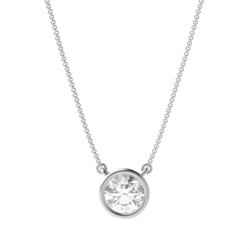 1.5 carat  Bezel Setting Round Radiantwave Solitaire Pendant Necklaces