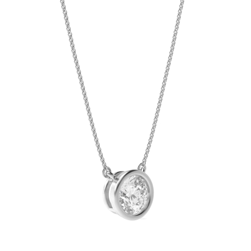 1.5 carat  Bezel Setting Round Radiantwave Solitaire Pendant Necklaces