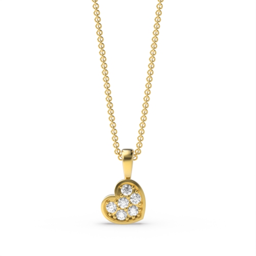 Pave Setting Round Yellow Gold Designer shine Pendant Necklaces