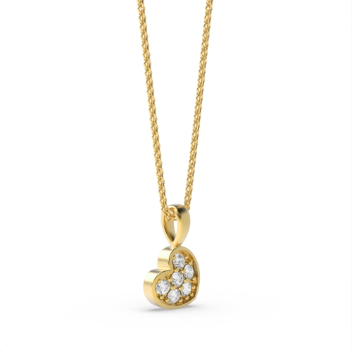 Pave Setting Round Yellow Gold Designer shine Pendant Necklaces