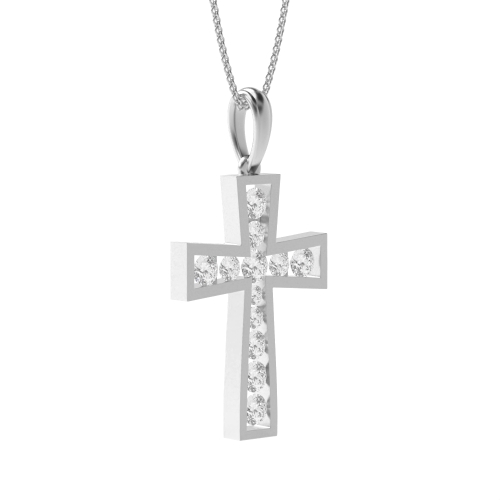 Channel Setting Round Enhances the beauty of Cross Pendant Necklaces