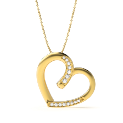 4 Prong Round Yellow Gold 17x17mm Pendant Necklaces