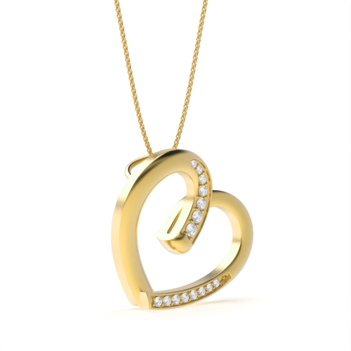 4 Prong Round Yellow Gold 17x17mm Pendant Necklaces