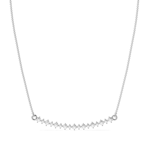 4 Prong Round Curved bar Pendant Necklaces